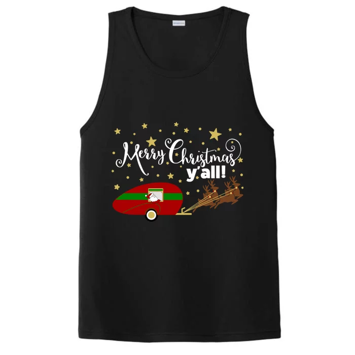 Merry Christmas Santa's Sleigh Performance Tank