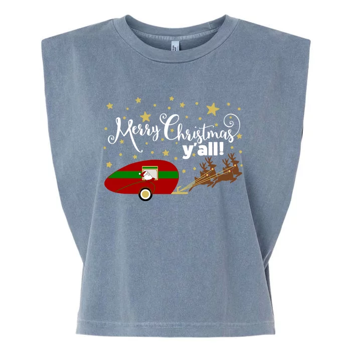 Merry Christmas Santa's Sleigh Garment-Dyed Women's Muscle Tee