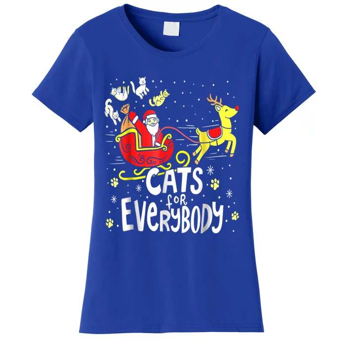 Merry Christmas Santa Cat Lover Funny Gift Cats For Everybody Cool Gift Women's T-Shirt