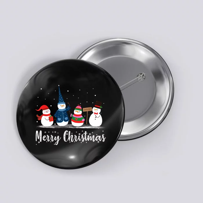 Merry Christmas Snowman Christmas Holiday Button