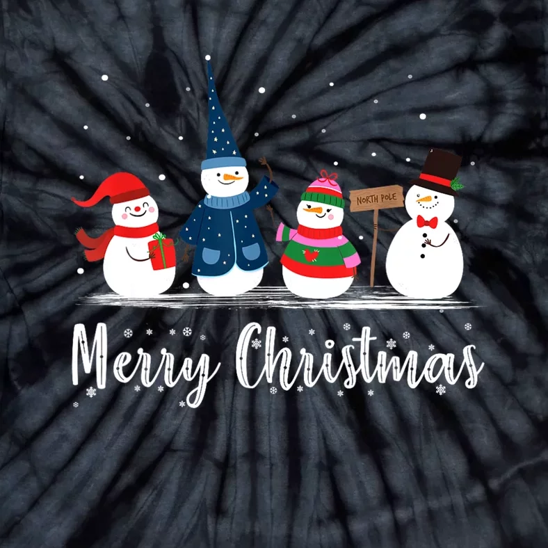 Merry Christmas Snowman Christmas Holiday Tie-Dye T-Shirt