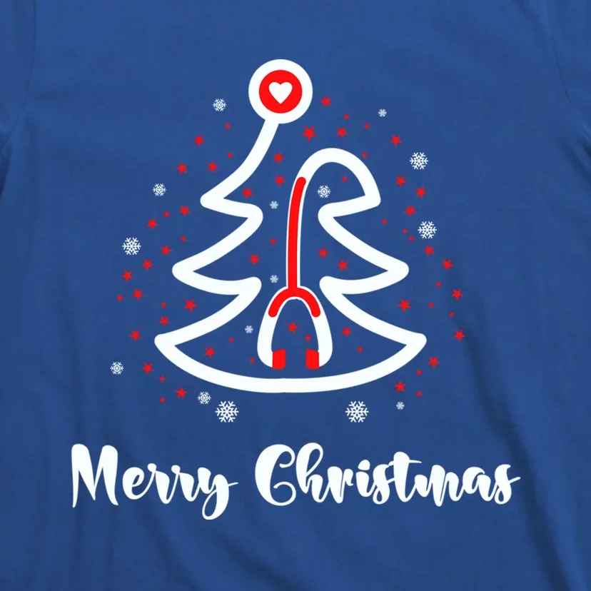 Merry Christmas Stethoscope Nurse Christmas Tree Xmas Great Gift T-Shirt