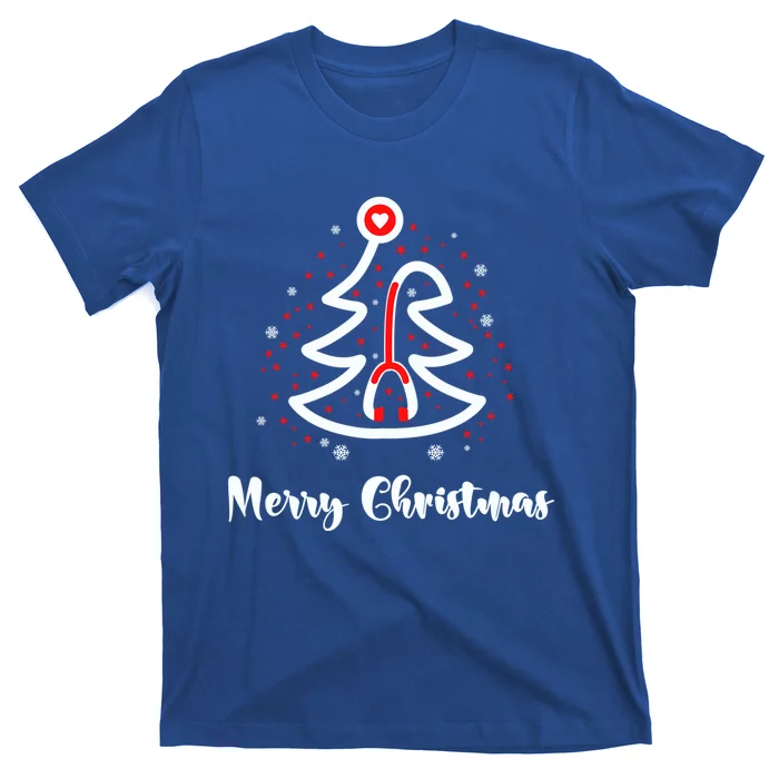 Merry Christmas Stethoscope Nurse Christmas Tree Xmas Great Gift T-Shirt