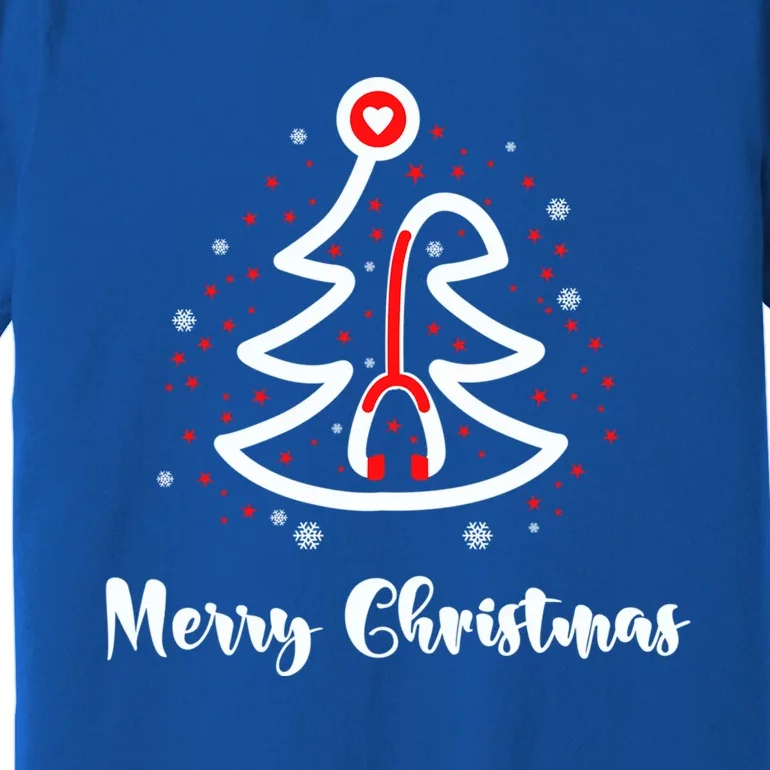 Merry Christmas Stethoscope Nurse Christmas Tree Xmas Great Gift Premium T-Shirt