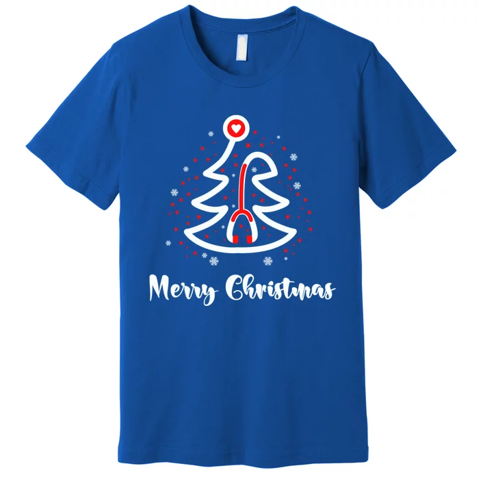 Merry Christmas Stethoscope Nurse Christmas Tree Xmas Great Gift Premium T-Shirt