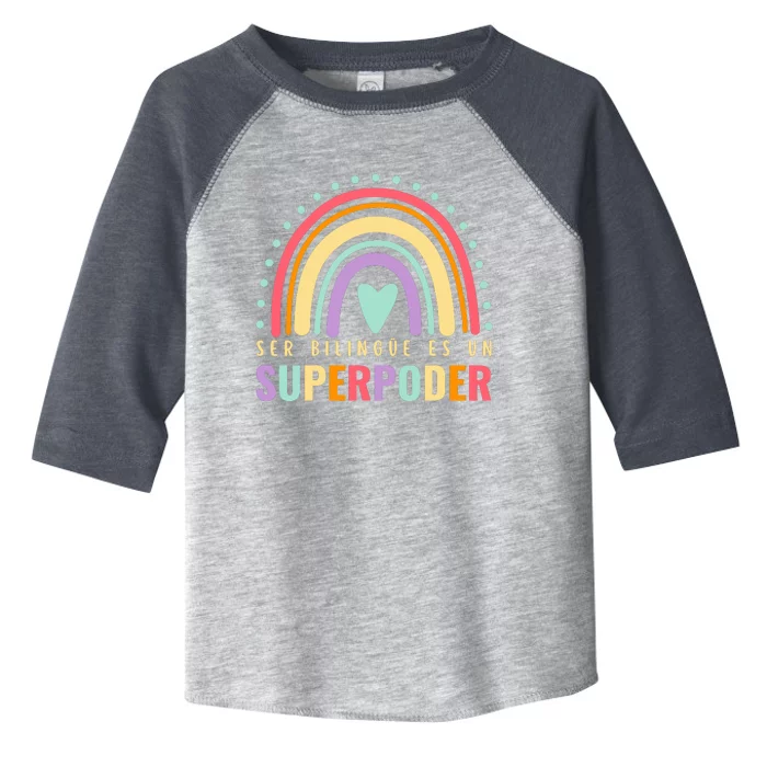 Maestra Cute Spanish Teacher Bilingue Es Un Superpoder Retro Toddler Fine Jersey T-Shirt