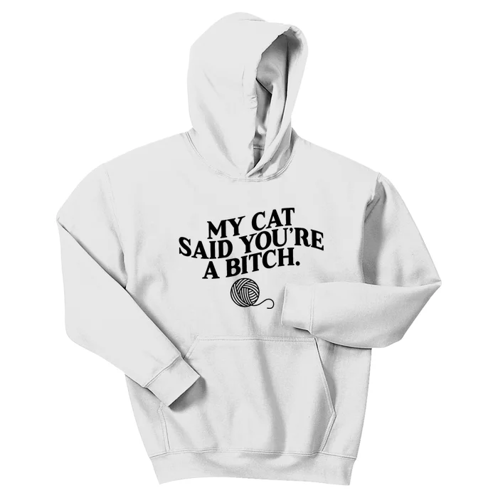 My Cat Said You Are A Bitch Funny Cat Kids Hoodie