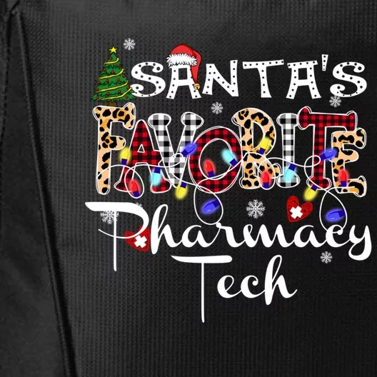 Merry Christmas SantaS Favorite Pharmacy Tech Xmas Lights Meaningful Gift City Backpack