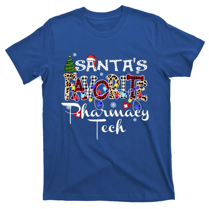 Merry Christmas SantaS Favorite Pharmacy Tech Xmas Lights Meaningful Gift T-Shirt