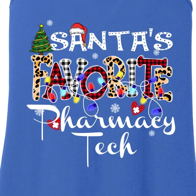 Merry Christmas SantaS Favorite Pharmacy Tech Xmas Lights Meaningful Gift Ladies Essential Tank