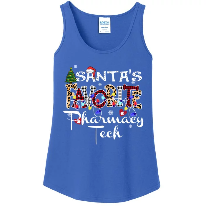 Merry Christmas SantaS Favorite Pharmacy Tech Xmas Lights Meaningful Gift Ladies Essential Tank