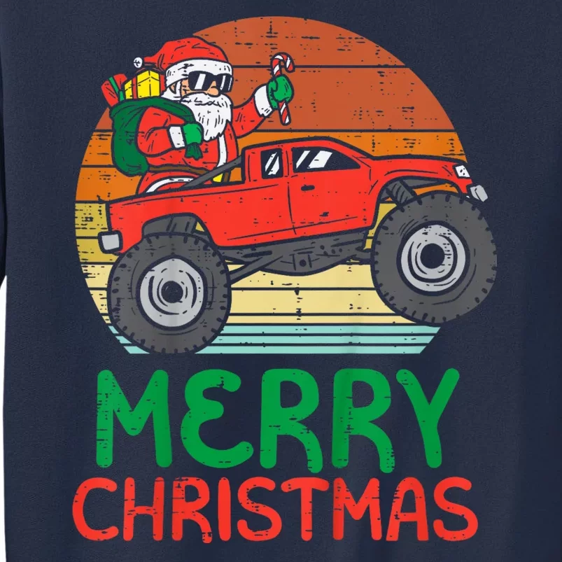 Merry Christmas Santa Monster Truck Xmas Pj Sweatshirt