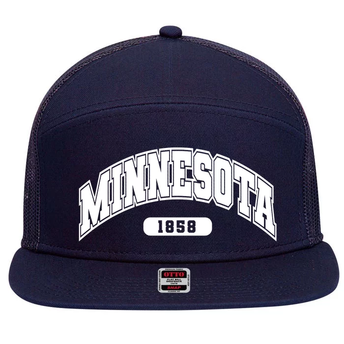 Minnesota Collegiate Style 1858 7 Panel Mesh Trucker Snapback Hat