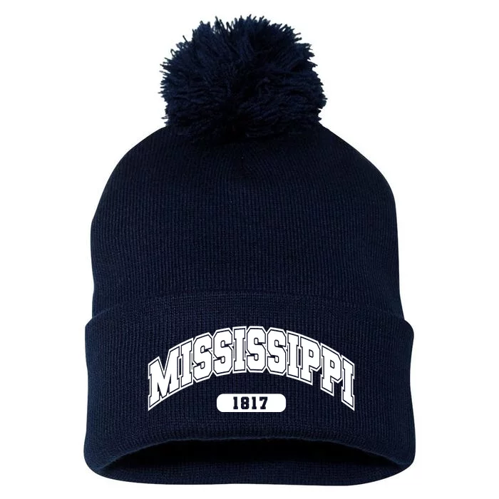 Mississippi Collegiate Style 1817 Pom Pom 12in Knit Beanie