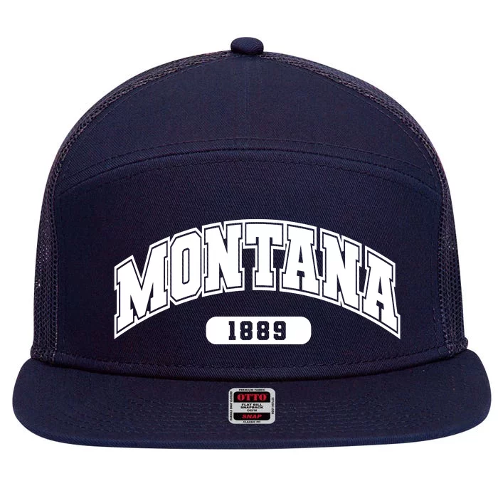 Montana Collegiate Style 1889 7 Panel Mesh Trucker Snapback Hat