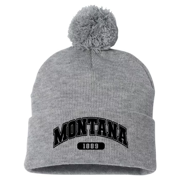 Montana Collegiate Style 1889 Pom Pom 12in Knit Beanie