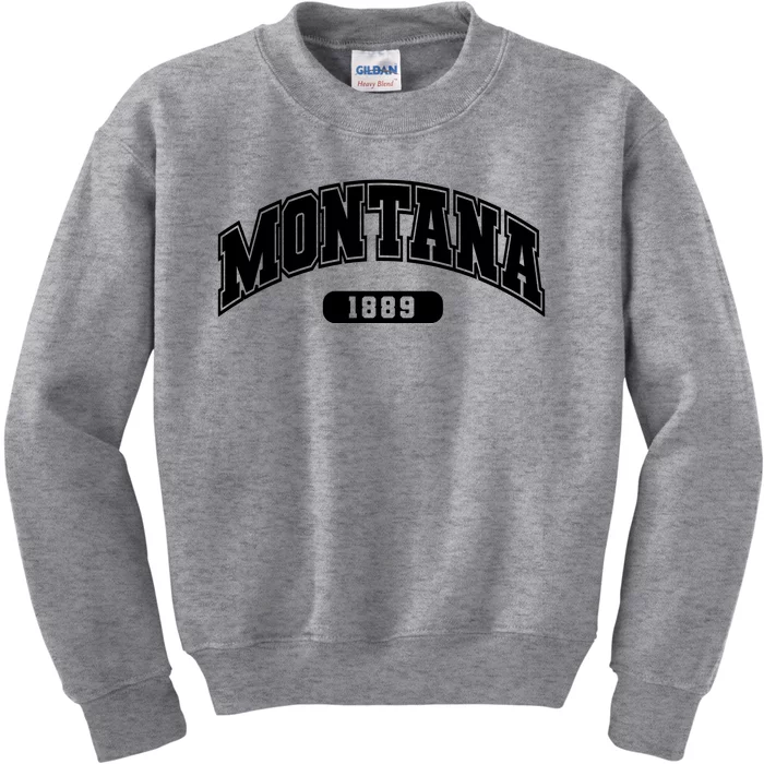 Montana Collegiate Style 1889 Kids Sweatshirt