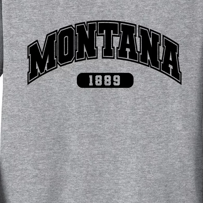 Montana Collegiate Style 1889 Kids Long Sleeve Shirt