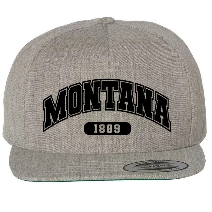 Montana Collegiate Style 1889 Wool Snapback Cap