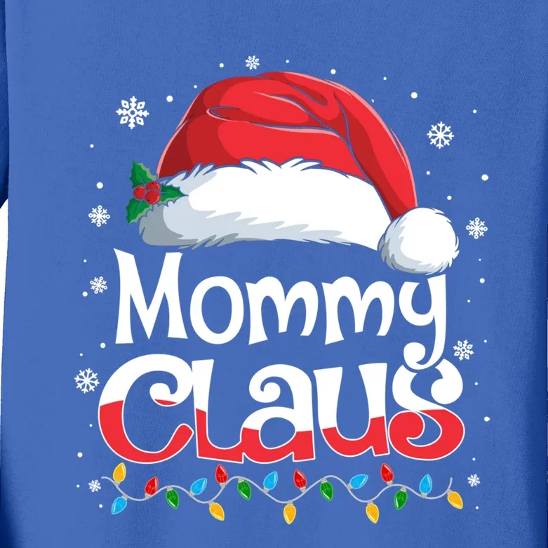 Mommy Claus Santa Hat Family Matching Christmas Pajama Xmas Gift Kids Long Sleeve Shirt