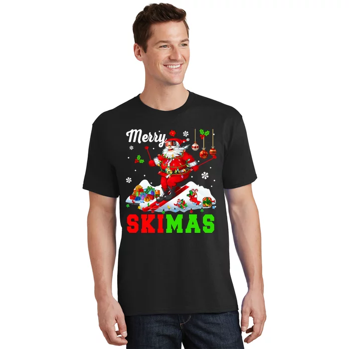 Merry Christmas Ski Xmas Santa Skiing Skier Lover Family T-Shirt