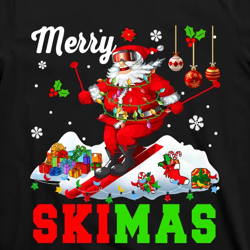 Merry Christmas Ski Xmas Santa Skiing Skier Lover Family T-Shirt