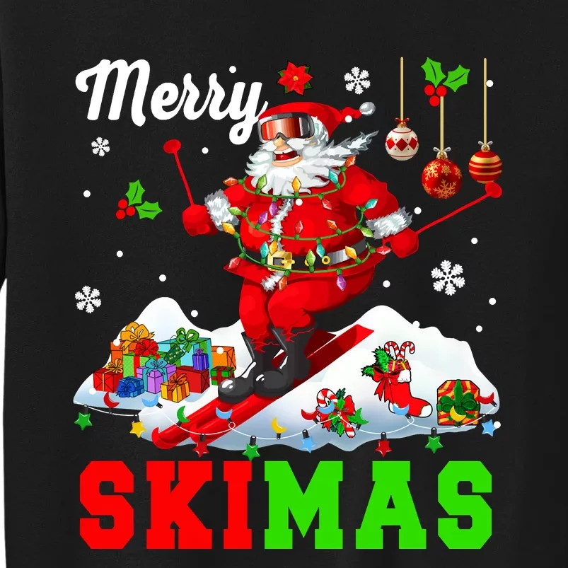 Merry Christmas Ski Xmas Santa Skiing Skier Lover Family Tall Sweatshirt