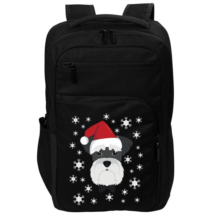 Merry Christmas Schnauzer Dog Ugly Sweater Long Sleeve Impact Tech Backpack