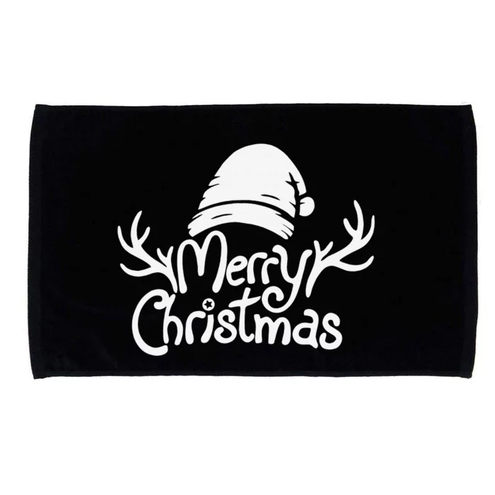 Merry Christmas Santa Hat Reindeer Family Matching Pajamas Microfiber Hand Towel