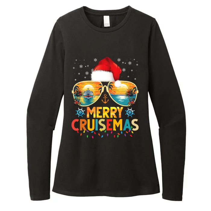 Merry Cruisemas Santa Hat Retro Cruise Ship Christmas Cruise Womens CVC Long Sleeve Shirt