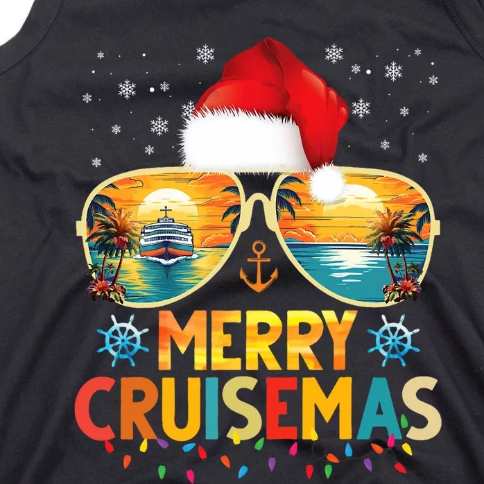 Merry Cruisemas Santa Hat Retro Cruise Ship Christmas Cruise Tank Top