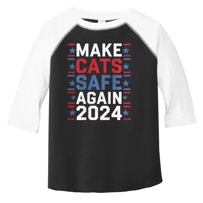 Make Cats Safe Again Funny 2024 Presidential Election Toddler Fine Jersey T-Shirt