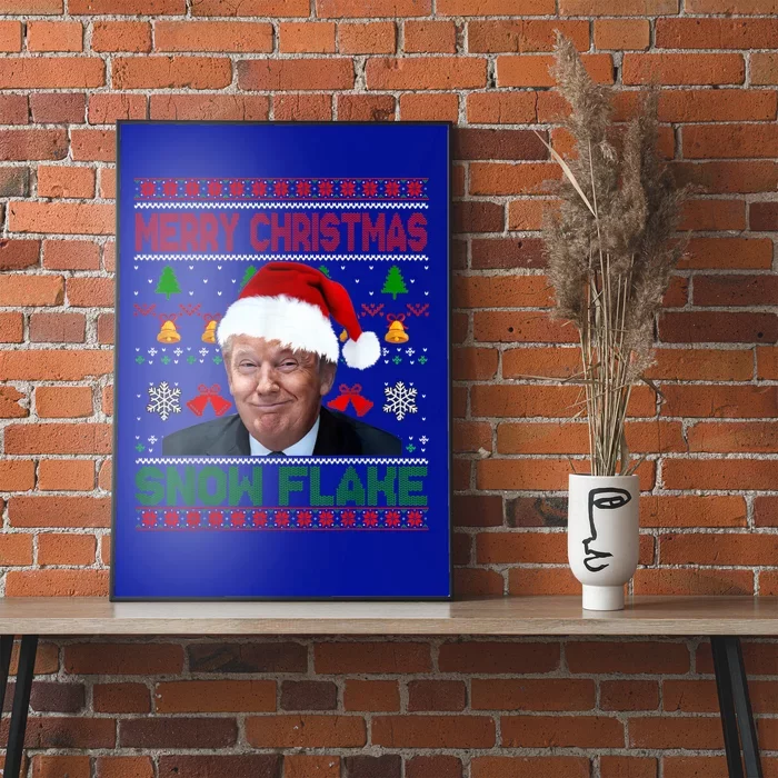 Merry Christmas Snowflake Santa Trump Xmas Ugly Sweater Poster