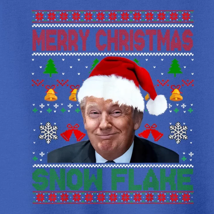 Merry Christmas Snowflake Santa Trump Xmas Ugly Sweater Toddler T-Shirt