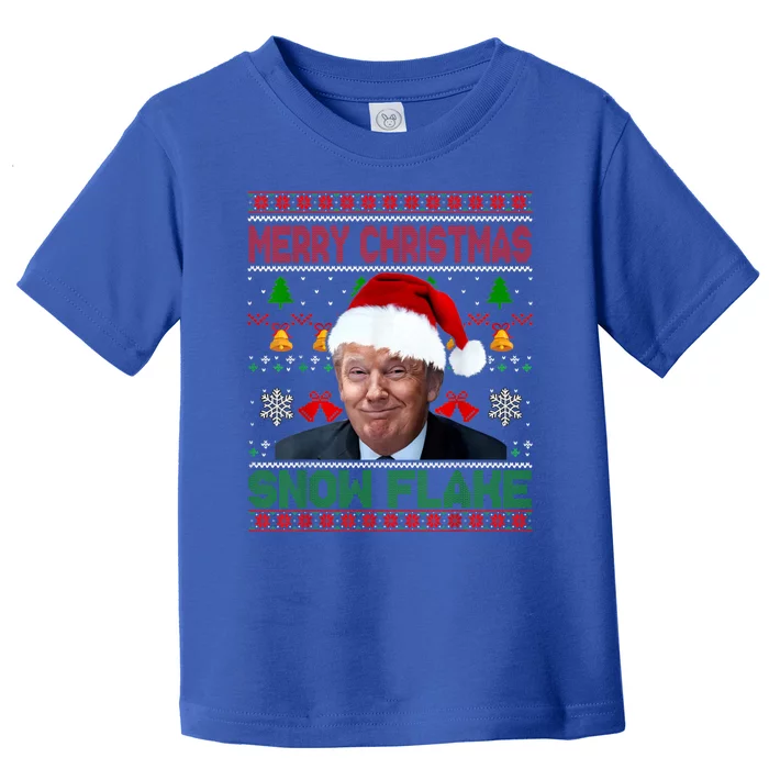 Merry Christmas Snowflake Santa Trump Xmas Ugly Sweater Toddler T-Shirt