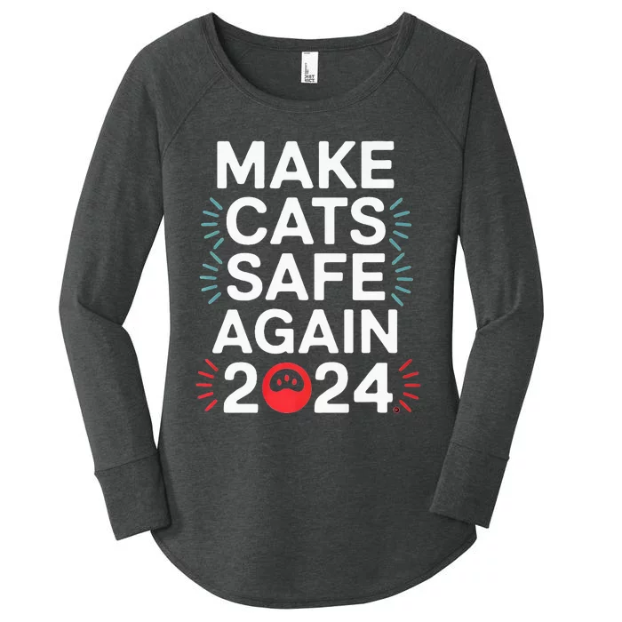 Make Cats Safe Again Funny 2024 Presidential Election Premium Women's Perfect Tri Tunic Long Sleeve Shirt