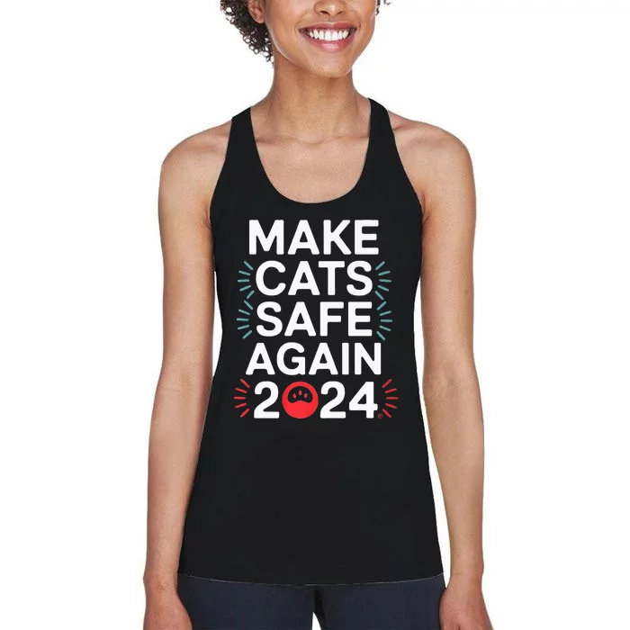 Make Cats Safe Again Funny 2024 Presidential Election Premium Women's Racerback Tank