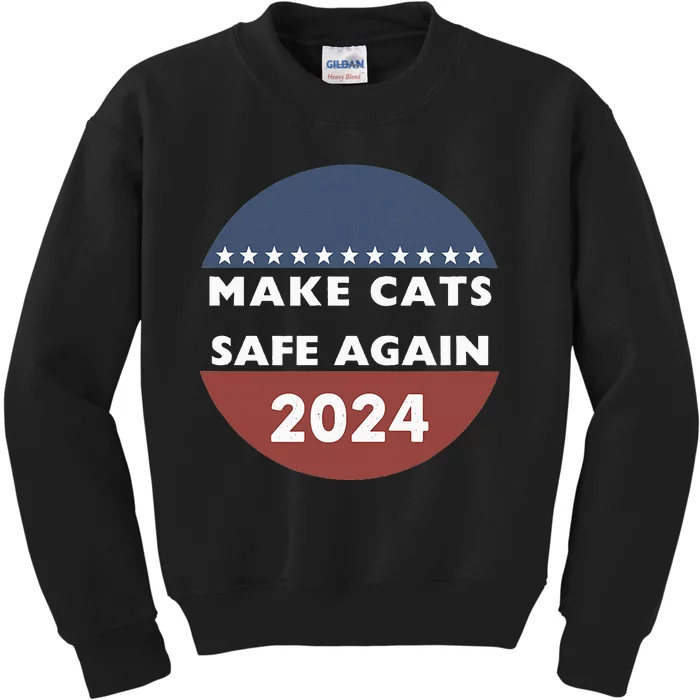 Make Cats Safe Again Harris Trump President Funny Politics Kids Sweatshirt