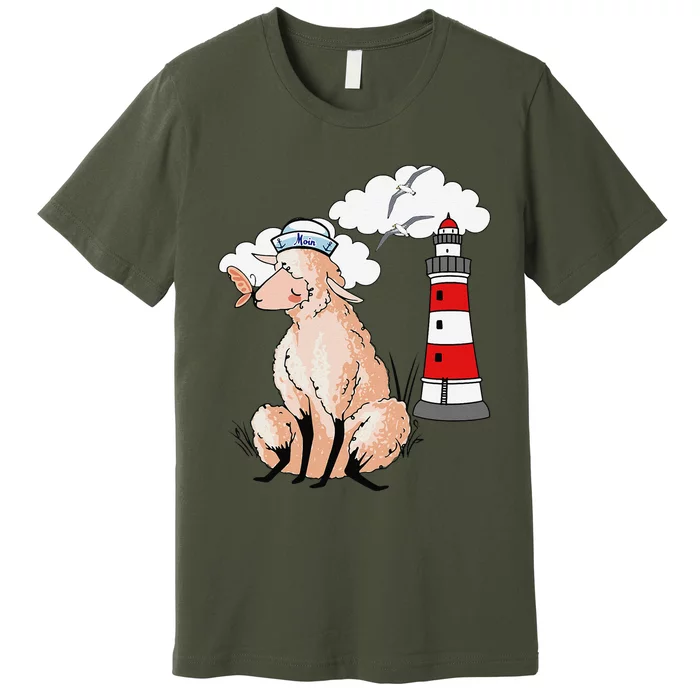 Moin Coastal Shee.P Shee.P Lambs Maritime Lamb Lighthouse Premium T-Shirt