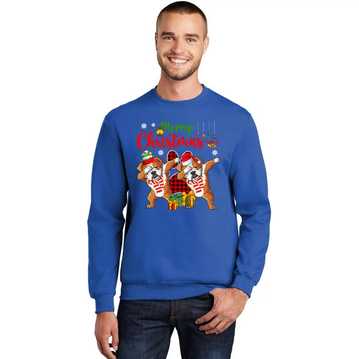 Merry Christmas Santa Elf English Bulldogs Dog Paw Lover Meaningful Gift Tall Sweatshirt