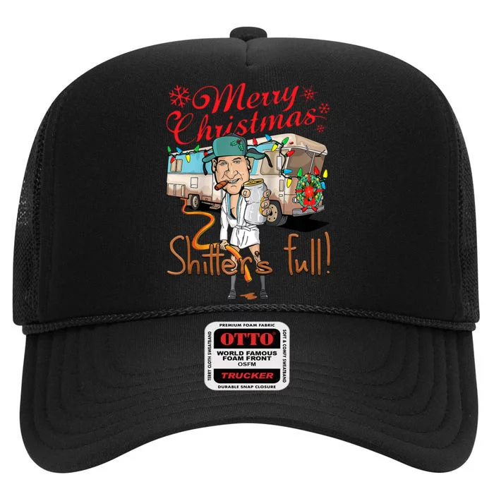 Merry Christmas Shitter's Full High Crown Mesh Trucker Hat