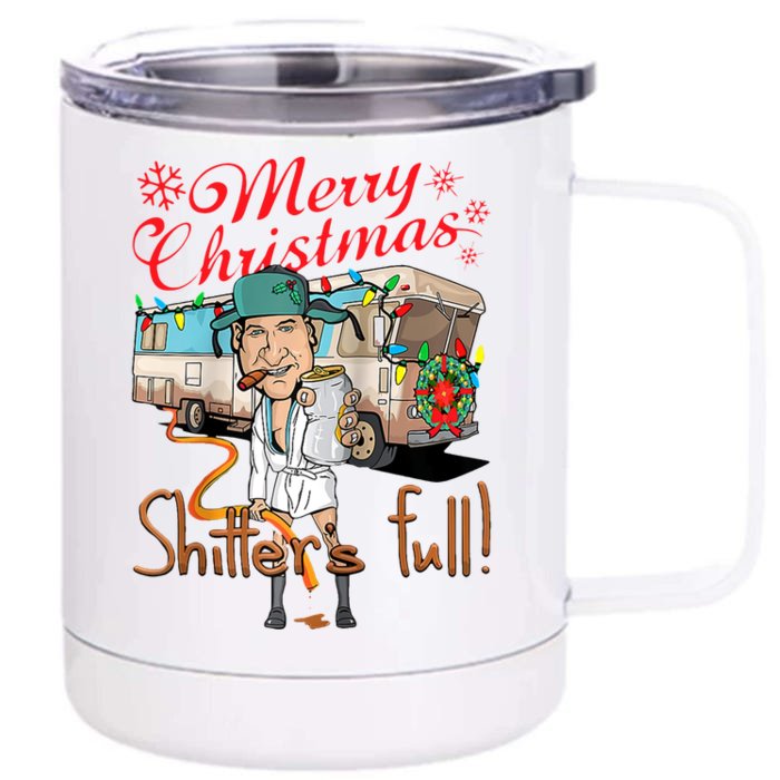 Merry Christmas Shitter's Full Front & Back 12oz Stainless Steel Tumbler Cup