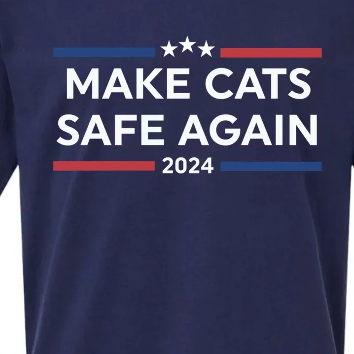 Make Cats Safe Again Funny 2024 Presidential Election Sueded Cloud Jersey T-Shirt