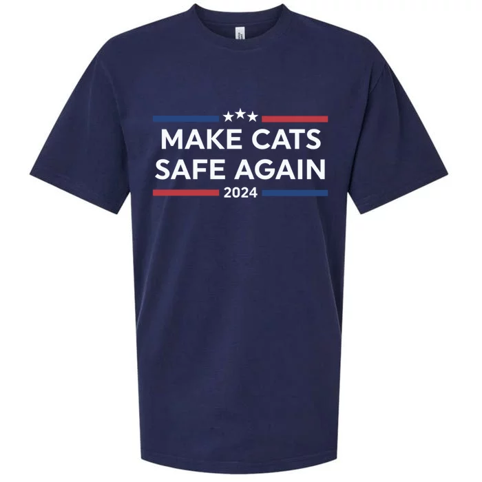 Make Cats Safe Again Funny 2024 Presidential Election Sueded Cloud Jersey T-Shirt