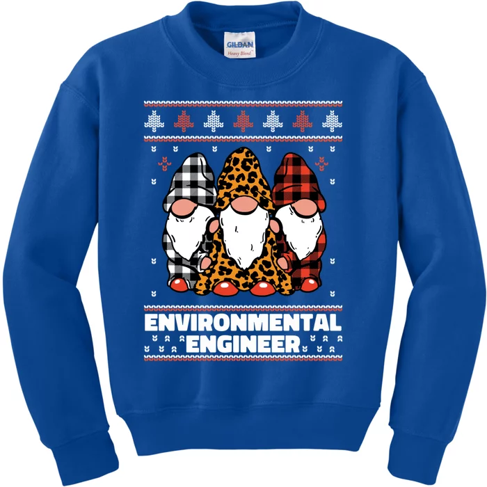 Merry Christmas Santa Gnome Environtal Engineer Xmas Funny Gift Kids Sweatshirt