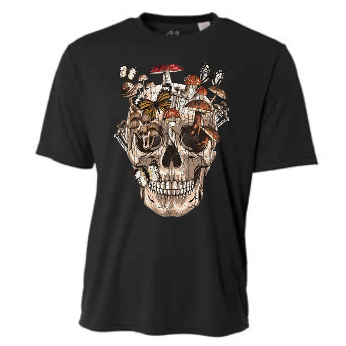 Mushroom Collector Skull Gift Cooling Performance Crew T-Shirt