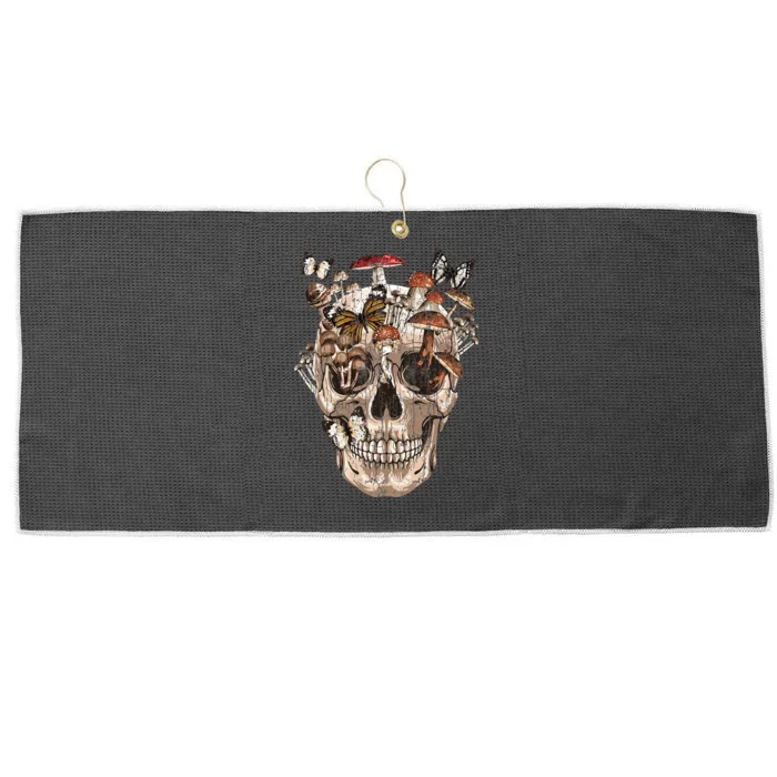 Mushroom Collector Skull Gift Large Microfiber Waffle Golf Towel