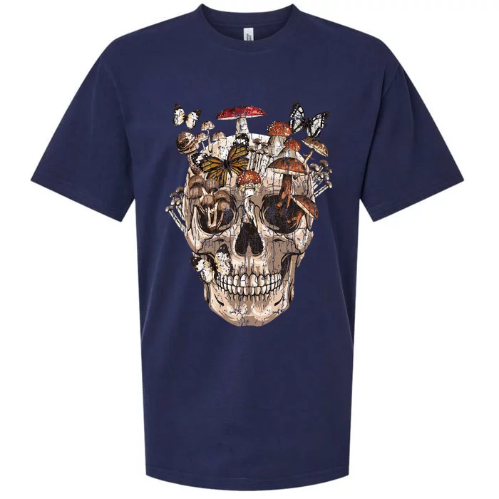 Mushroom Collector Skull Gift Sueded Cloud Jersey T-Shirt