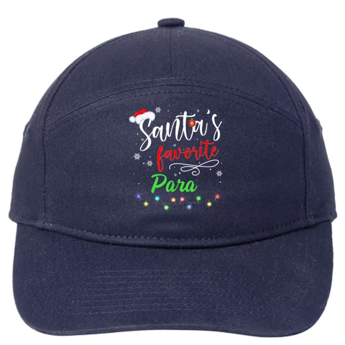 Merry Christmas Santa Squad Funny Santa's Favorite Para Gift 7-Panel Snapback Hat