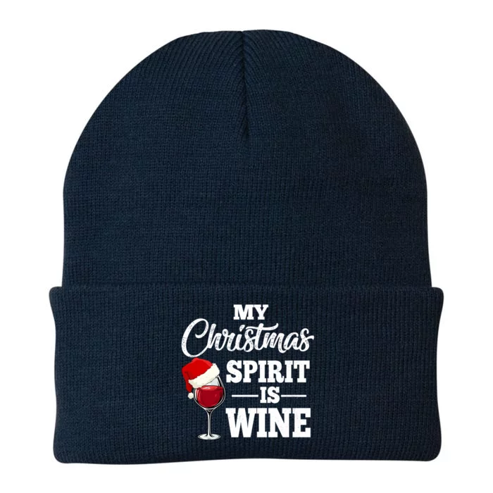 My Christmas Spirit Is Wine Gift Santa Hat Xmas Party Cool Gift Knit Cap Winter Beanie